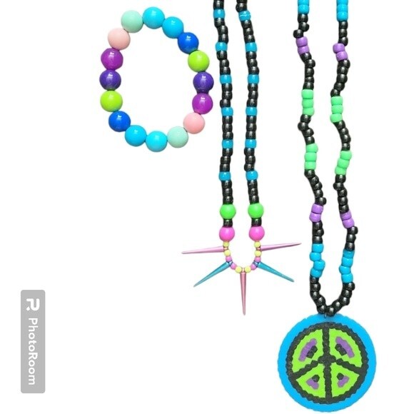 PEACE & GUMBALLS PONY BEAD KANDI SET - 3 PCS - Picture 2 of 5